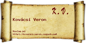 Kovácsi Veron névjegykártya